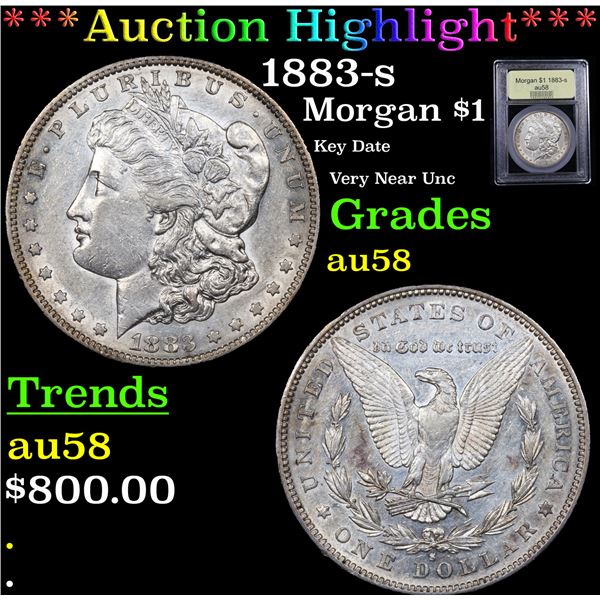 ***Auction Highlight*** 1883-s Morgan Dollar $1 Graded Choice AU/BU Slider By USCG (fc)