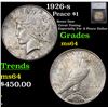 Image 1 : 1926-s Peace Dollar $1 Graded ms64 By SEGS