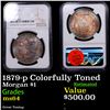 Image 1 : NGC 1879-p Morgan Dollar Colorfully Toned $1 Graded ms64 By NGC