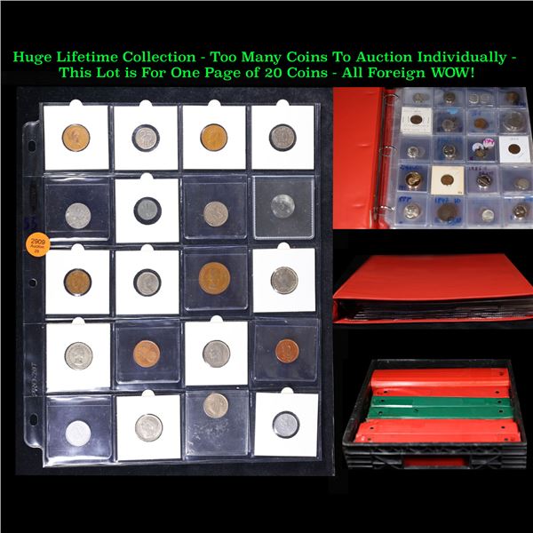 Huge Liifetime Collection - Too Many Coins To Auction Individually - This Lot is For One Page of 20 