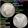 Image 1 : ***Auction Highlight*** 1883-s Morgan Dollar $1 Grades Select Unc By USCG (fc)