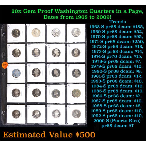 Huge Liifetime Collection - Too Many Coins To Auction Individually - This Lot is For One Page of 20 