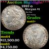 Image 1 : ***Auction Highlight*** 1897-o Morgan Dollar $1 Grades Select+ Unc By USCG (fc)