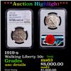 Image 1 : ***Auction Highlight*** NGC 1919-s Walking Liberty Half Dollar 50c Graded unc details By NGC (fc)