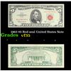 Image 1 : 1963 $5 Red seal United States Note Grades vf++