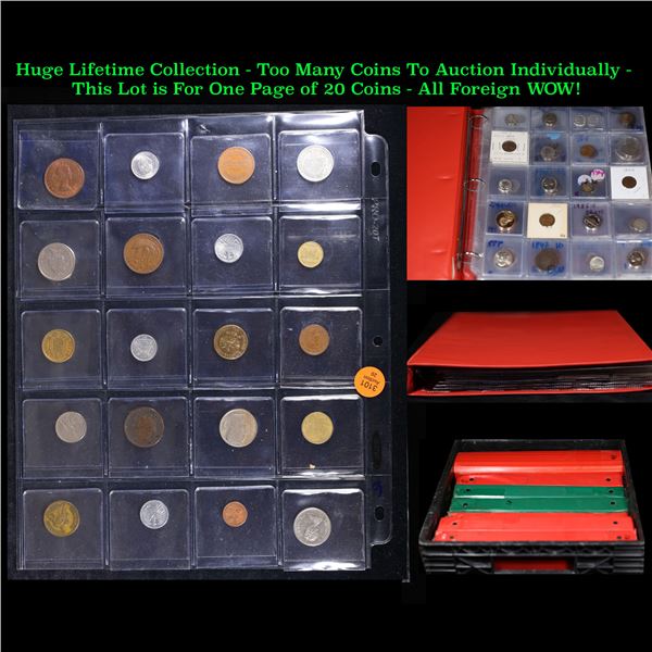 Huge Liifetime Collection - Too Many Coins To Auction Individually - This Lot is For One Page of 20 
