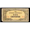 Image 2 : 1942 Philippines Under Japanese Occupation 10 Centavos Note P# 104A Grades vf+