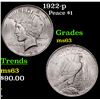 Image 1 : 1922-p Peace Dollar $1 Grades Select Unc