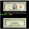 Image 1 : 1963 $5 Red seal United States Note Grades vf+