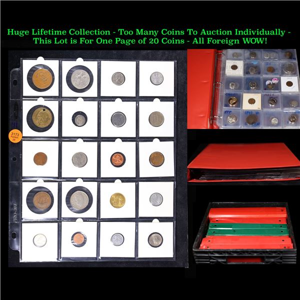 Huge Liifetime Collection - Too Many Coins To Auction Individually - This Lot is For One Page of 20 