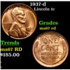Image 1 : 1937-d Lincoln Cent 1c Grades GEM++ Unc RD