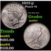 Image 1 : 1923-p Peace Dollar $1 Grades Choice+ Unc