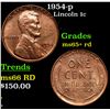 Image 1 : 1954-p Lincoln Cent 1c Grades Gem+ Unc RD