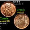 Image 1 : 1954-d Lincoln Cent 1c Grades GEM+ Unc RD