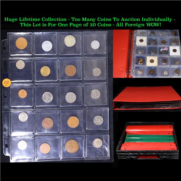 Huge Liifetime Collection - Too Many Coins To Auction Individually - This Lot is For One Page of 20 