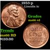 Image 1 : 1953-p Lincoln Cent 1c Grades GEM+ Unc RD