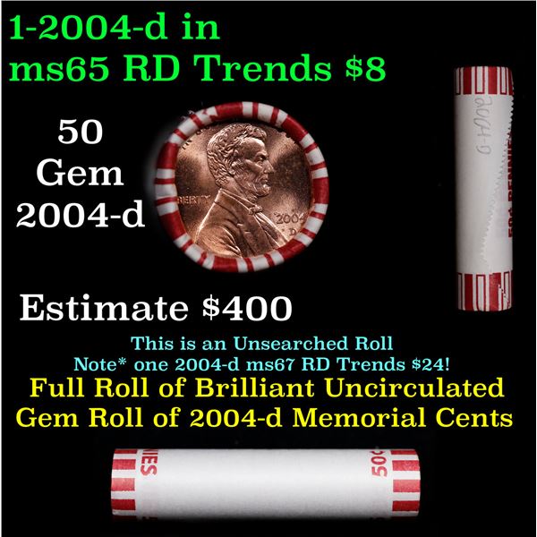 Shotgun Lincoln 1c roll, 2004-d 50 pcs Steel-Strong Wrapper.