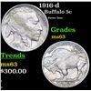 Image 1 : 1916-d Buffalo Nickel 5c Grades Select Unc