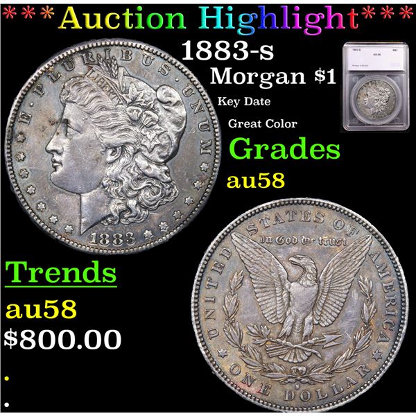 ***Auction Highlight*** 1883-s Morgan Dollar $1 Graded au58 By SEGS (fc)