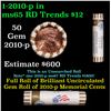 Image 1 : Shotgun Lincoln 1c roll, 2010-p 50 pcs United States Mint Wrapper.