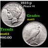 Image 1 : 1923-p Peace Dollar $1 Grades Select Unc