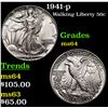Image 1 : 1941-p Walking Liberty Half Dollar 50c Grades Choice Unc