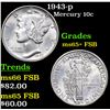 Image 1 : 1943-p Mercury Dime 10c Grades GEM+ FSB