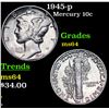 Image 1 : 1945-p Mercury Dime 10c Grades Choice Unc