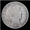 Image 2 : 1908-p Barber Half Dollars 50c Grades vg+