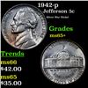 Image 1 : 1942-p Jefferson Nickel 5c Grades GEM+ Unc