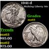 Image 1 : 1941-d Walking Liberty Half Dollar 50c Grades Select Unc