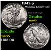 Image 1 : 1942-p Walking Liberty Half Dollar 50c Grades GEM Unc