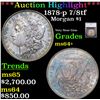Image 1 : ***Auction Highlight*** 1878-p 7/8tf Morgan Dollar $1 Graded ms64+ By SEGS (fc)