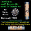 Image 1 : Shotgun Jefferson 5c roll, 1995-d 40 pcs Coin-Tainer Wrapper