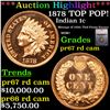 Image 1 : Proof ***Auction Highlight*** 1878 Indian Cent TOP POP! 1c Graded pr67 rd cam BY SEGS (fc)