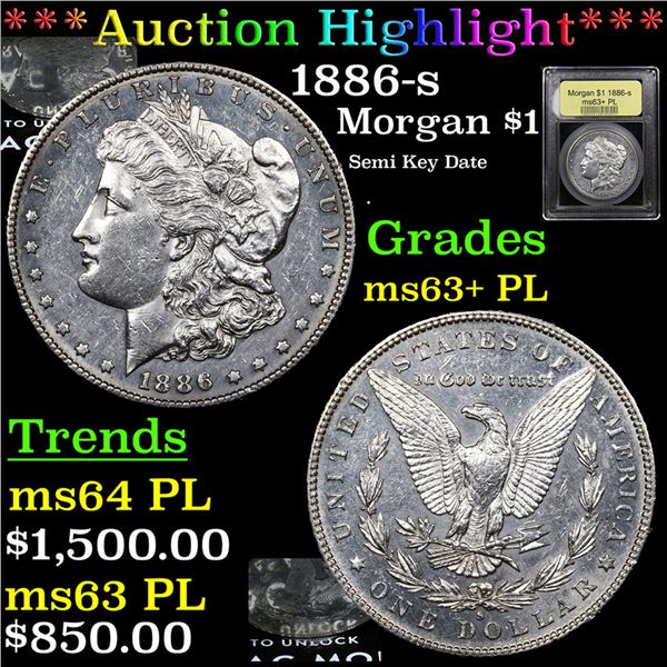 ***Auction Highlight*** 1886-s Morgan Dollar $1 Graded Select Unc+ PL BY USCG (fc)