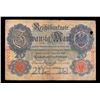 Image 2 : 1909 Imperial Germany 20 mark Note P# 37 Grades vf+