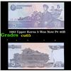 Image 1 : 1992 Upper Korea 5 Won Note P# 40B Grades Gem CU