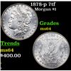 Image 1 : 1878-p 7tf Morgan Dollar $1 Grades Choice Unc