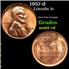 Image 1 : 1957-d Lincoln Cent 1c Grades GEM Unc RD