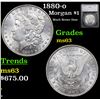 Image 1 : 1880-o Morgan Dollar $1 Graded ms63 By SEGS