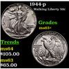 Image 1 : 1944-p Walking Liberty Half Dollar 50c Grades Select+ Unc