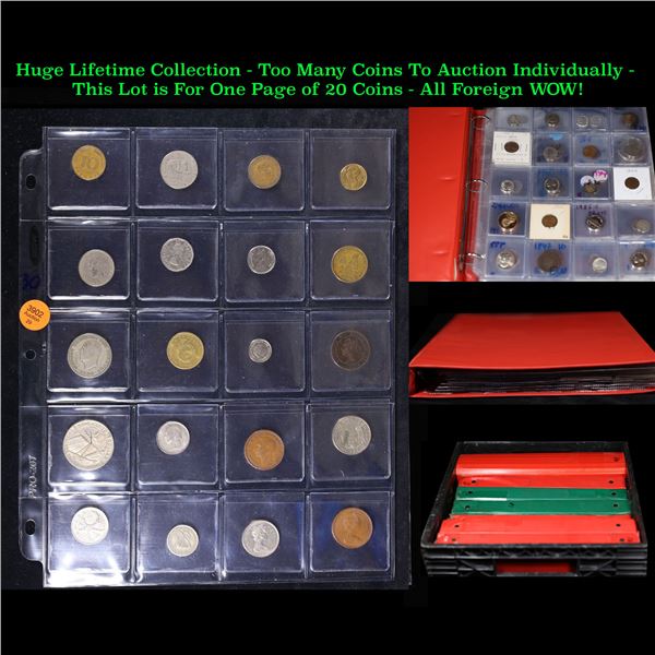 Huge Liifetime Collection - Too Many Coins To Auction Individually - This Lot is For One Page of 20 