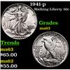 Image 1 : 1941-p Walking Liberty Half Dollar 50c Grades Select Unc