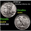 Image 1 : 1943-p Walking Liberty Half Dollar 50c Grades Choice Unc