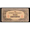 Image 2 : 1942 Philippines Under Japanese 10 Centavos Note P# 104B Grades vf+