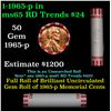 Image 1 : Shotgun Lincoln 1c roll, 1965-p 50 pcs Bank Wrapper.