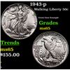 Image 1 : 1943-p Walking Liberty Half Dollar 50c Grades GEM Unc