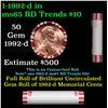 Shotgun Lincoln 1c roll, 1992-d 50 pcs Steel-Strong Wrapper.