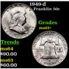 1949-d Franklin Half Dollar 50c Grades Select+ Unc
